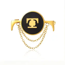 Halo Wings Brooch - Gold / Black
