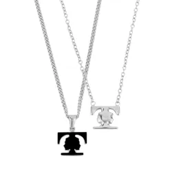.Silver / Black Necklace Duo