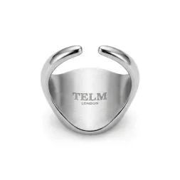 Halo Signet Ring - Silver / Black